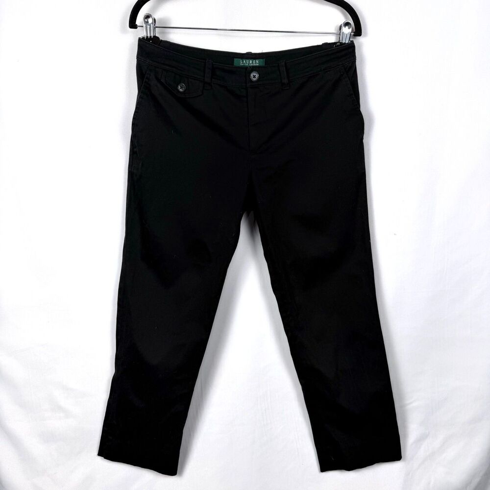 Lauren Ralph Jeans Co Black Capri Denim Jeans Cropped Leg Size US 6